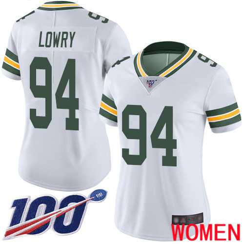 Green Bay Packers Limited White Women #94 Lowry Dean Road Jersey Nike NFL 100th Season Vapor Untouchable->women nfl jersey->Women Jersey